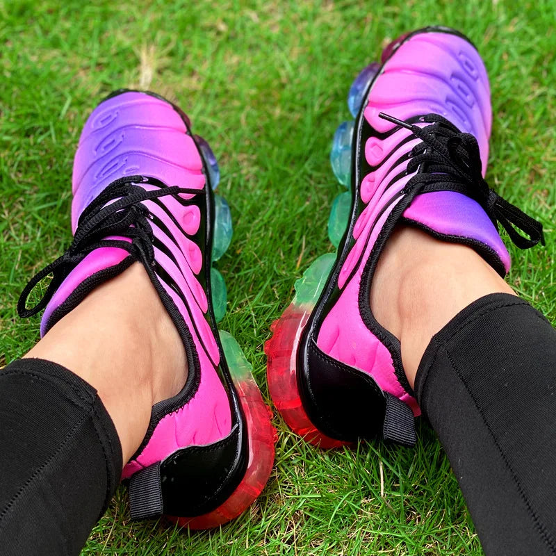 Women Sneakers 2024 Fashion Rainbow Color Platform Shoes Casual Walking Shoes Comforable Outdoor Ladies Vulcanized Shoes