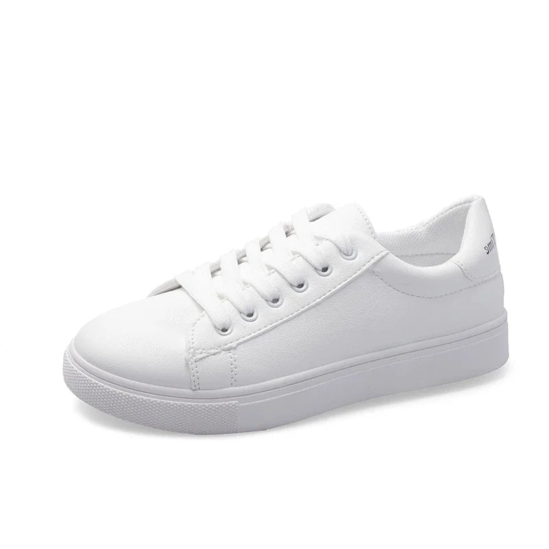 Women Sneakers 2024 Fashion Breathble Vulcanized Shoes Pu Leather Platform Shoes White Lace Up Casual Shoes Zapatos Mujer