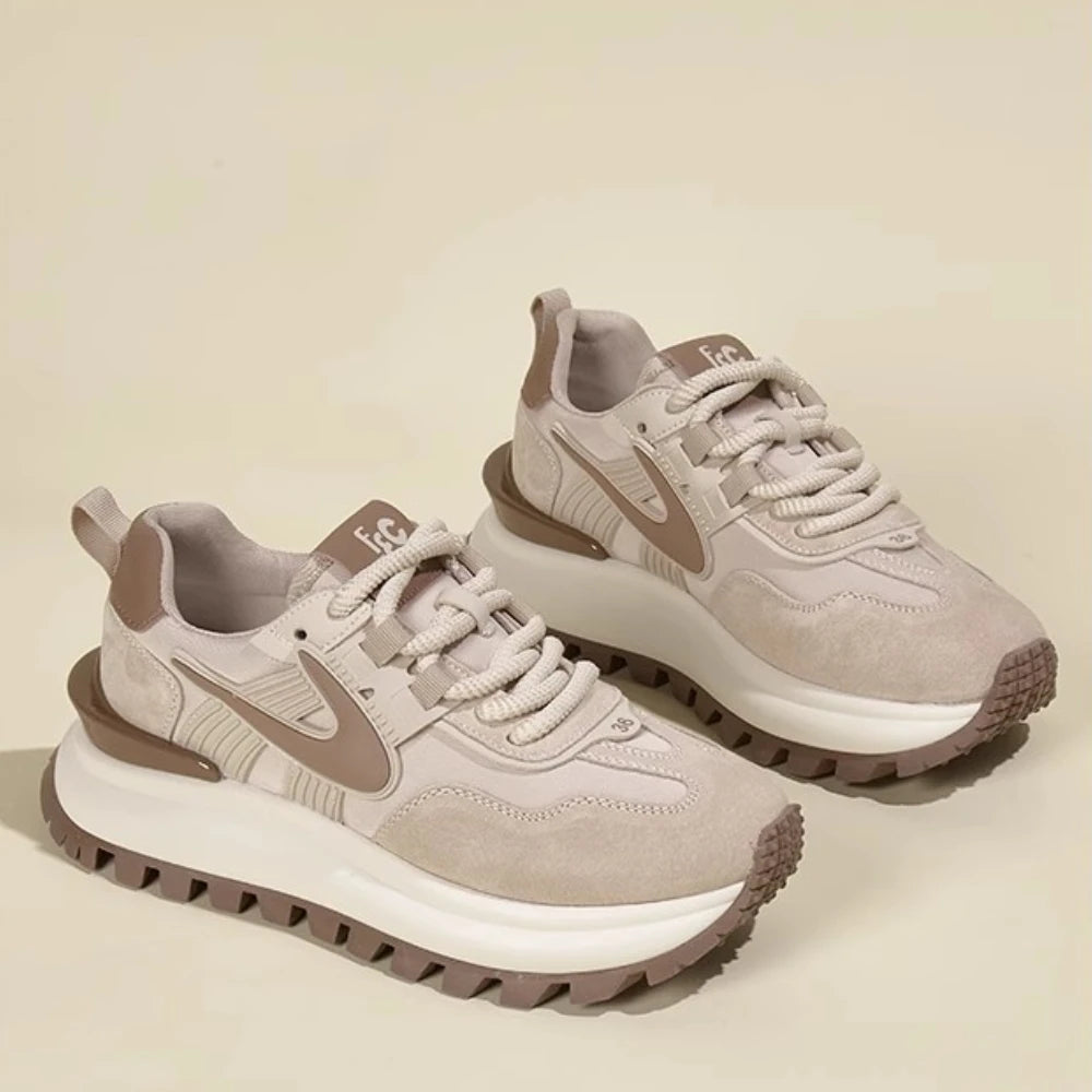 Women Sneakers 2024 Solid Wedge Casual Shoes Woman Sneakers Women Running Shoes Woman Lace-up Female Sneakers Zapatillas Mujer