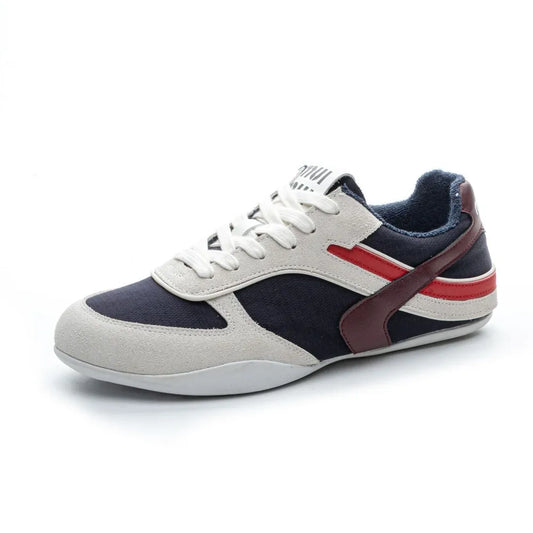 Lace Up Round Toe Contrast Flat Sneakers