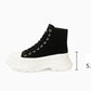 Genuine New Platform Sneakers For Women Autumn High Top Canvas White Shoes Casual Thick Bottom Vulcanized Shoes