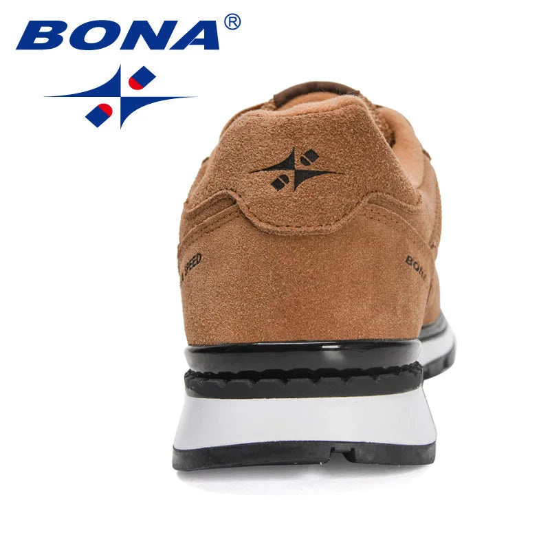 BONA 2022 New Designers Suede Casual Shoes Men Sneakers Outdoor Walking Shoes Man Comfortable Shoes Walking Footwear Mansculino