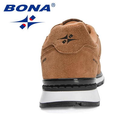 BONA 2022 New Designers Suede Casual Shoes Men Sneakers Outdoor Walking Shoes Man Comfortable Shoes Walking Footwear Mansculino