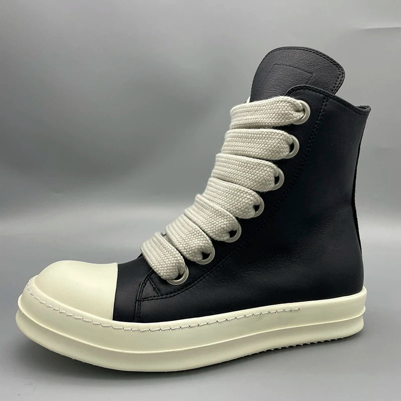 Rick Men Sneaker Leather Jumbo Shoeslace Boots Owens Luxury Women's Sneakers Shoes Men's Casual Trainer