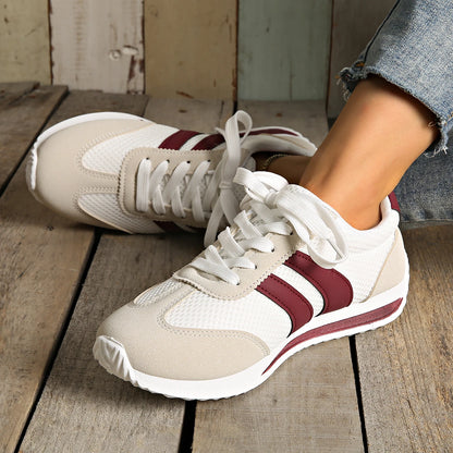 Women's Sneakers 2025 Spring/autumn Casual Platform Sneakers Female New Striped Casual Comfortable Vulcanized Shoes