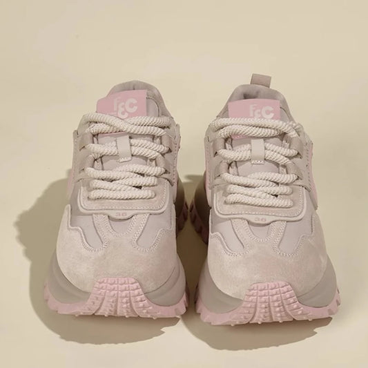 Women Sneakers 2024 Solid Wedge Casual Shoes Woman Sneakers Women Running Shoes Woman Lace-up Female Sneakers Zapatillas Mujer