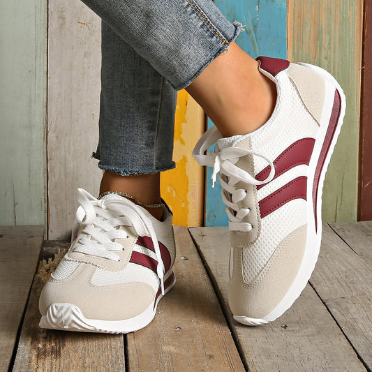 Women's Sneakers 2025 Spring/autumn Casual Platform Sneakers Female New Striped Casual Comfortable Vulcanized Shoes