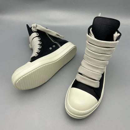 Rick Men Sneaker Leather Jumbo Shoeslace Boots Owens Luxury Women's Sneakers Shoes Men's Casual Trainer