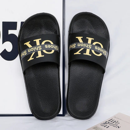 Summer Men Fashion Slippers Indoor Home Slides Bathroom Shoes Comfortable Soft Outdoor Sandals Clogs Beach Slippers Flip Flops