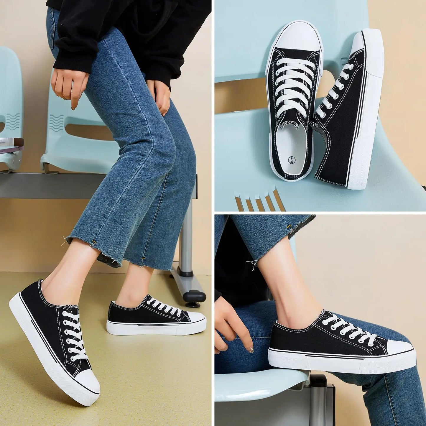 Sneakers for Women Low Top Canvas Shoes Men Fashion Durable Breathable Sneakers Slip on Casual Flats Zapatillas De Deporte
