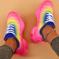 Women Sneakers 2024 Fashion Rainbow Color Platform Shoes Casual Walking Shoes Comforable Outdoor Ladies Vulcanized Shoes