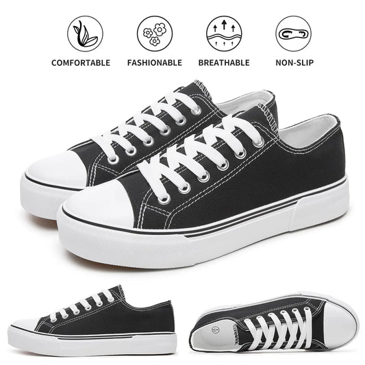 Sneakers for Women Low Top Canvas Shoes Men Fashion Durable Breathable Sneakers Slip on Casual Flats Zapatillas De Deporte
