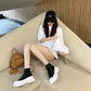 Genuine New Platform Sneakers For Women Autumn High Top Canvas White Shoes Casual Thick Bottom Vulcanized Shoes